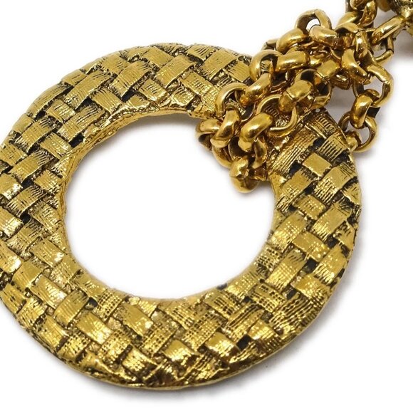 Chanel Hoop Dangle Earrings Clip-On Gold 29/2881 - Picture 2 of 4